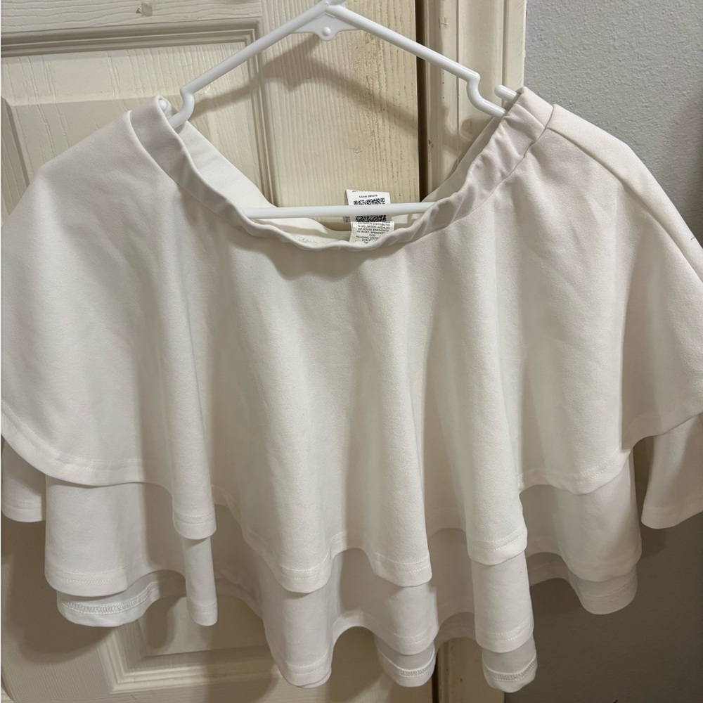 SHEIN Cream Layered Cape Top
